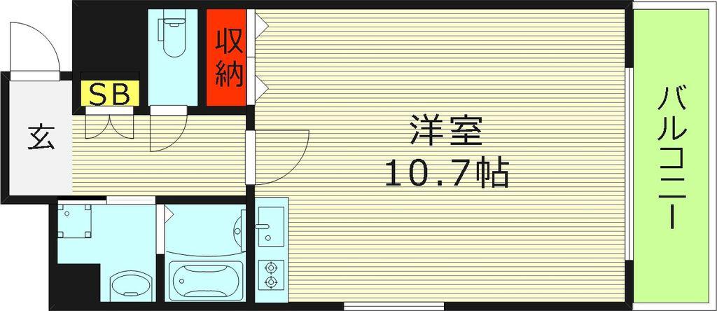 ピュアライズ諏訪(1K/6階)の間取り写真