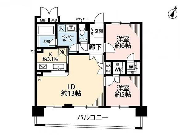 フェイム芝浦インターウエーブ(2LDK/11階)の間取り写真
