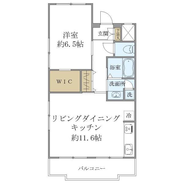 グランドール梶山(1LDK/3階)の間取り写真