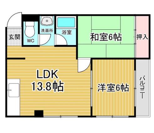 エストレリア(2LDK/3階)の間取り写真