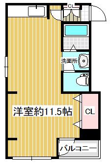 ルビオ島之内(ワンルーム/3階)の間取り写真