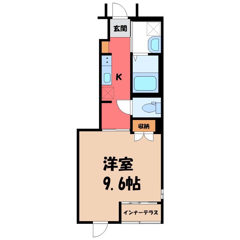 グランコート西本町(1K/1階)の間取り写真