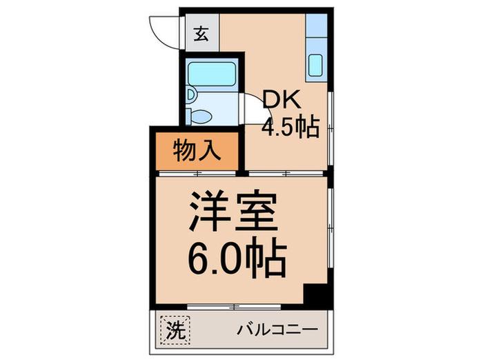 メゾンモナミ(1DK/3階)の間取り写真