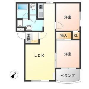 オレンジ館(2LDK/1階)の間取り写真