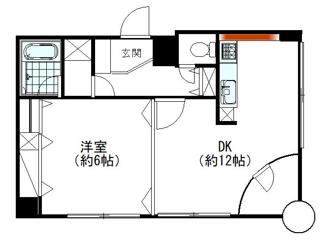マル井ビル立川(1DK/2階)の間取り写真
