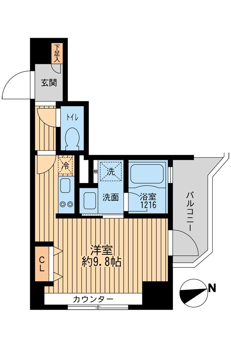 クリオ戸越銀座弐番館(ワンルーム/11階)の間取り写真