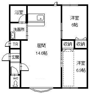 コローレ東町 I(2LDK/2階)の間取り写真