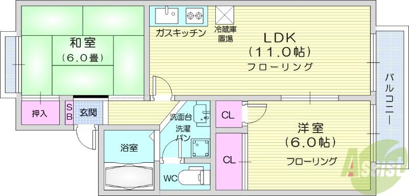 PARCROSETTEⅧ(2LDK/1階)の間取り写真