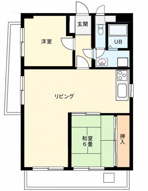 エクセレント西宮北口(2LDK/2階)の間取り写真