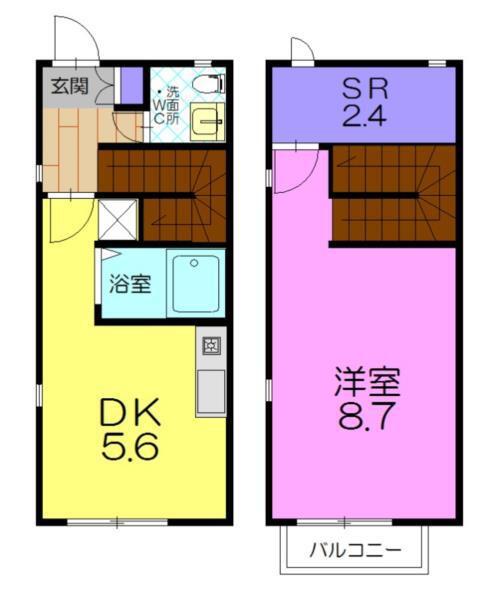 リースランドテクノD(1DK/1階)の間取り写真