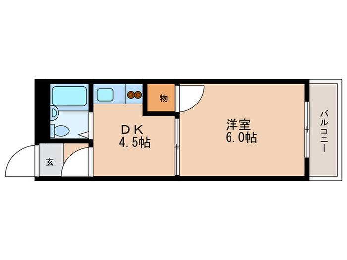 グレースヒルズ(1DK/3階)の間取り写真