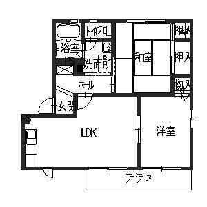 バリュージュ・ミヤビ(2LDK/1階)の間取り写真