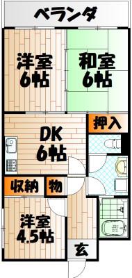 FKコーポ(3DK/4階)の間取り写真