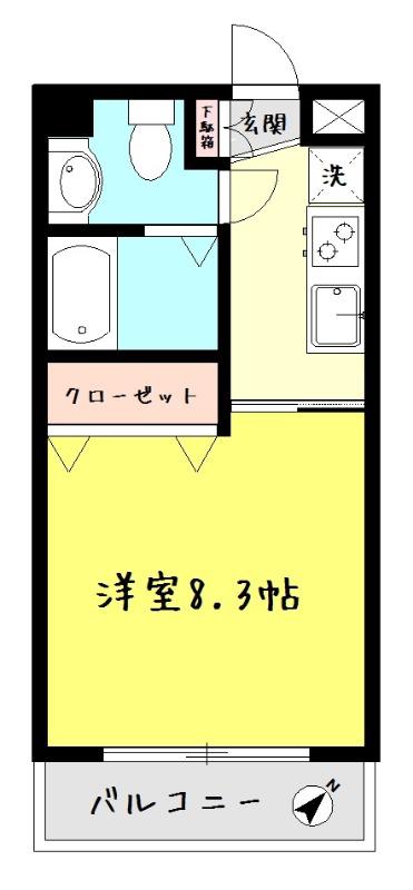 カルディア・クレスト(1K/3階)の間取り写真
