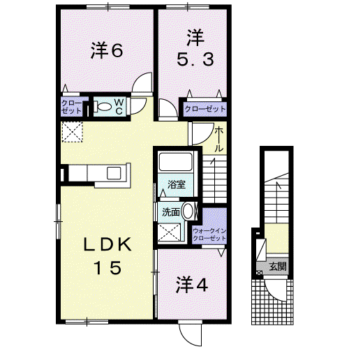 アニメート旭橋(3LDK/2階)の間取り写真