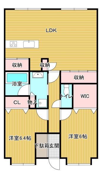 エバーライフリバーサイド弐番館(2LDK/5階)の間取り写真