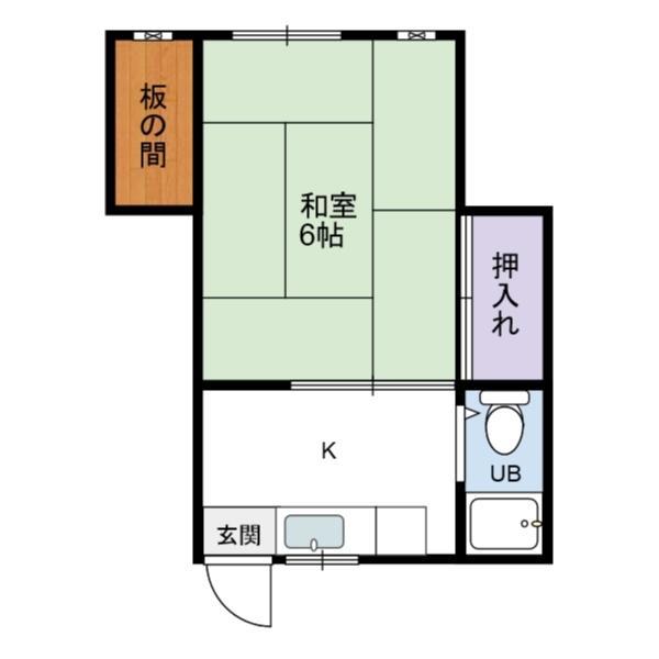 平井ビル(1K/2階)の間取り写真