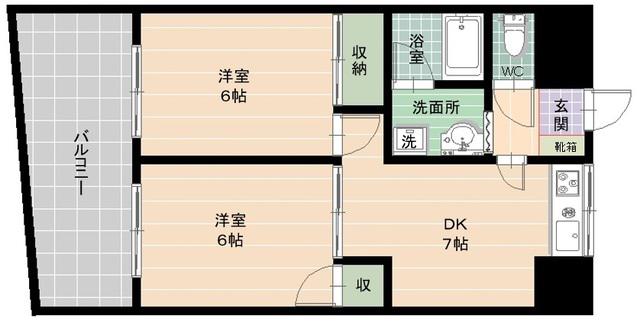 小島ビル(2DK/4階)の間取り写真
