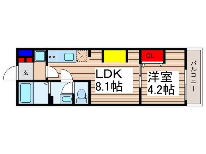 LIV水子(1LDK/3階)の間取り写真