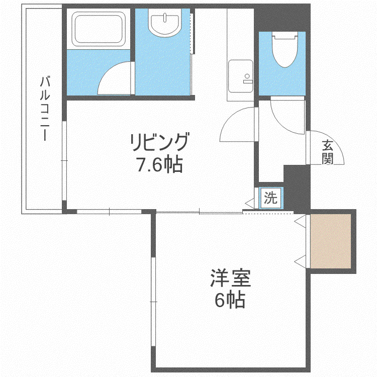 ビジュ元町(1LDK/3階)の間取り写真