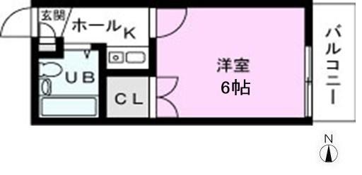 サンシティー東川口(1K/2階)の間取り写真