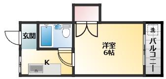 松南荘(1K/1階)の間取り写真