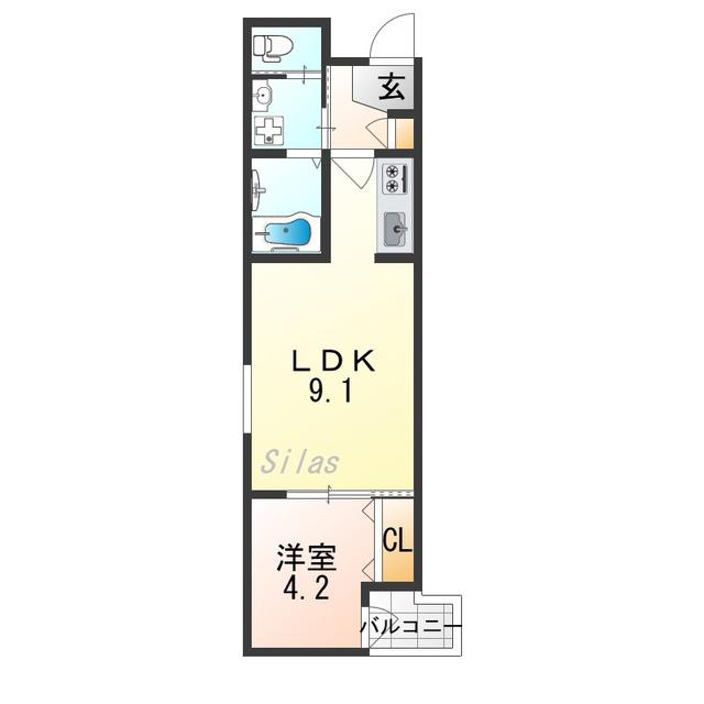 H-MAISON大正VII(1LDK/3階)の間取り写真