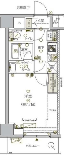 メインステージ南砂町(1K/4階)の間取り写真