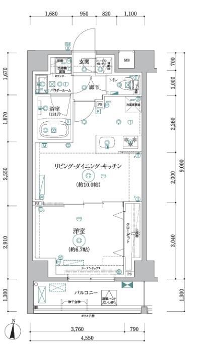 RELUXIA 森下II RELUXIA 森下II(1LDK/1階)の間取り写真