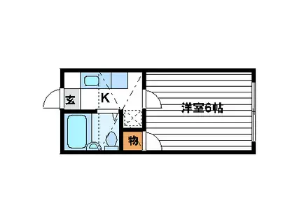 ロフティ若林(1K/2階)の間取り写真