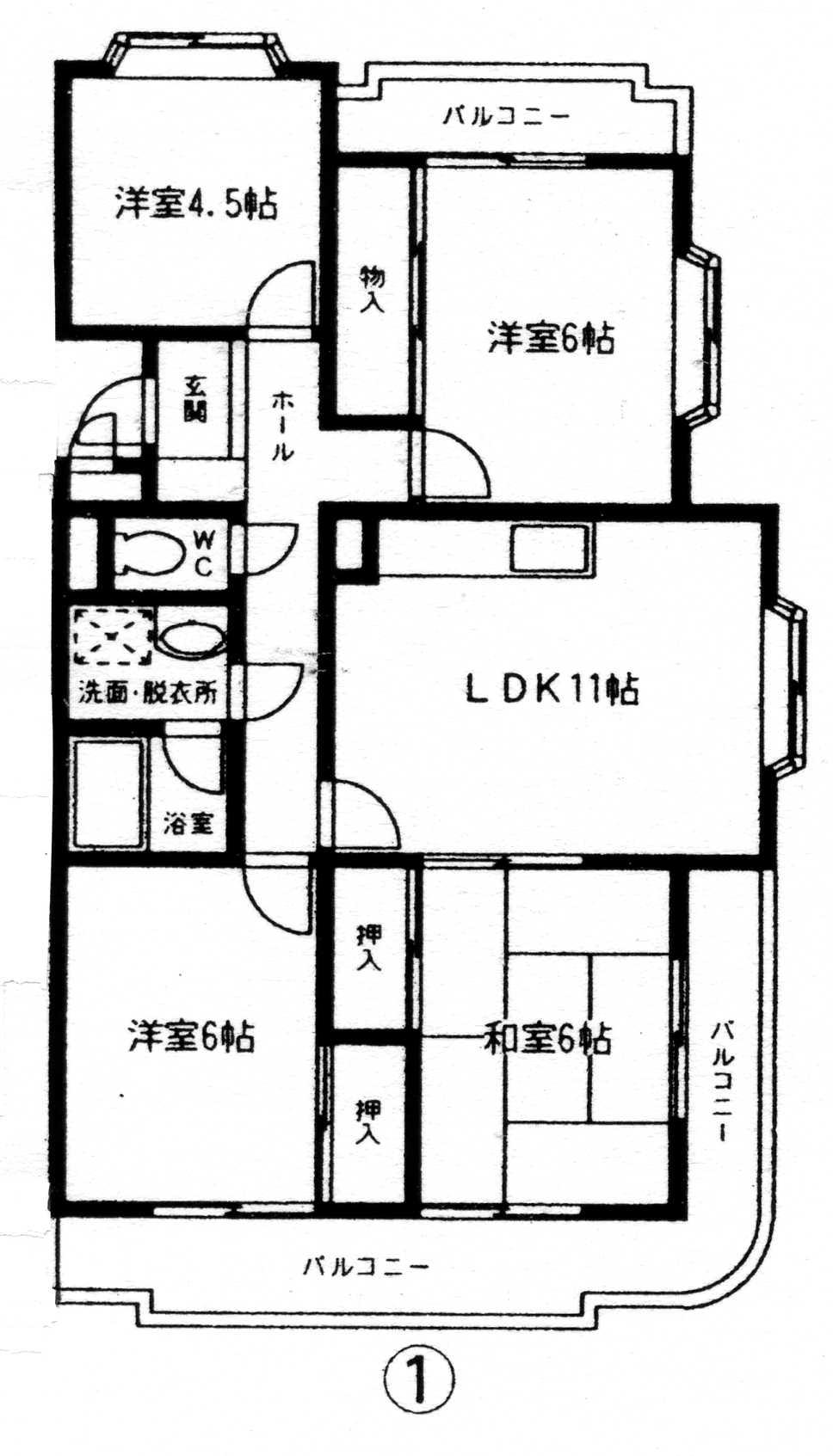 レジデンス曙(4LDK/1階)の間取り写真