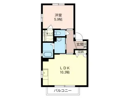 グリーンヴィレッジ(1LDK/2階)の間取り写真