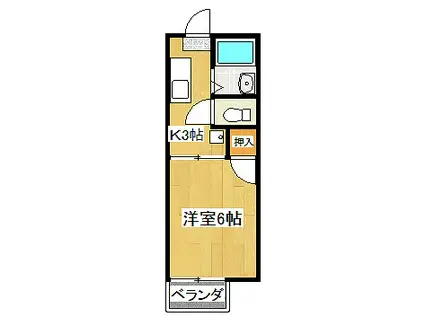 グリーンハイツ松坂(1K/1階)の間取り写真