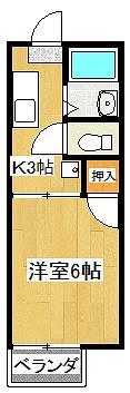 グリーンハイツ松坂(1K/1階)の間取り写真