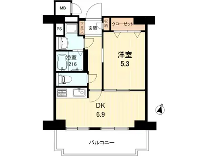 レック北梅田(1DK/3階)の間取り写真