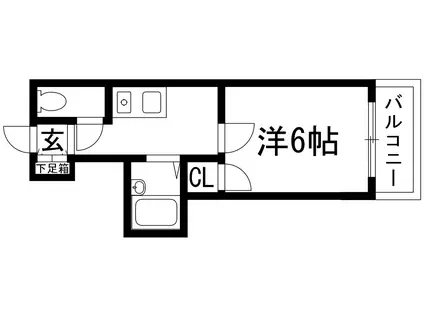第3モン・セ・リバア(1K/2階)の間取り写真