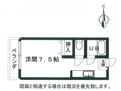 トワード21(ワンルーム/2階)の間取り写真