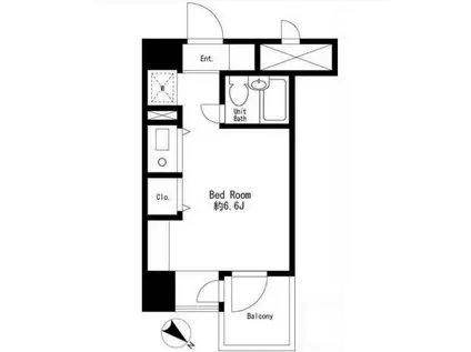 プライムアーバン大井町II(ワンルーム/2階)の間取り写真