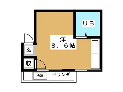 ICHIMURA(ワンルーム/2階)の間取り写真