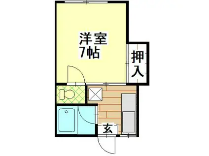 ハイツ桜(1K/1階)の間取り写真