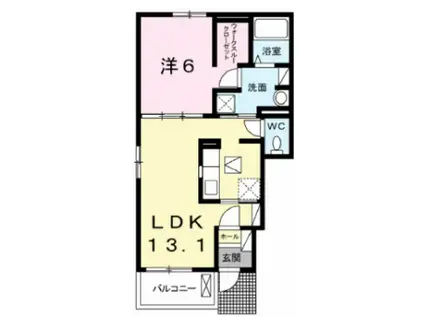 メルヴェーユ フィールド III(1LDK/1階)の間取り写真