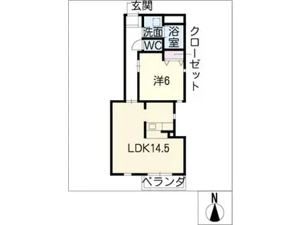 ラポール・自由ヶ丘(1LDK/1階)の間取り写真