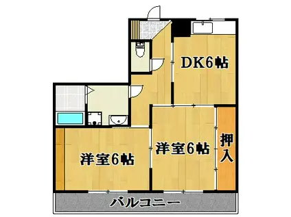 中野レジデンス(2DK/2階)の間取り写真