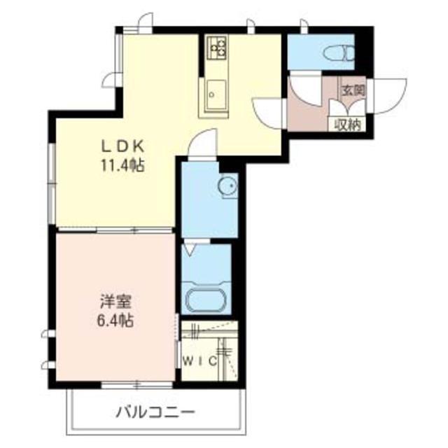 カーサグレーシア(1LDK/2階)の間取り写真