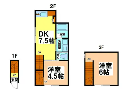 キングハウス吉祥寺B棟(1SDK/2階)の間取り写真