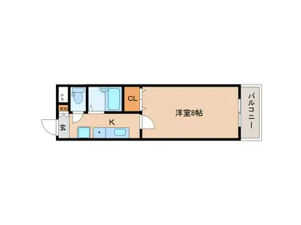 パルスコート新大宮(1K/4階)の間取り写真