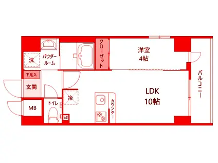 YOKOHAMA SHIGYO B.L.D(1LDK/8階)の間取り写真