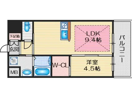 第22関根マンション(1LDK/12階)の間取り写真