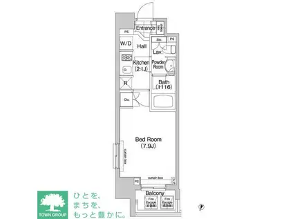 コンフォリア三田イースト(1K/6階)の間取り写真
