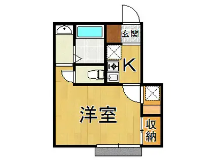 フルール宝塚(1K/1階)の間取り写真